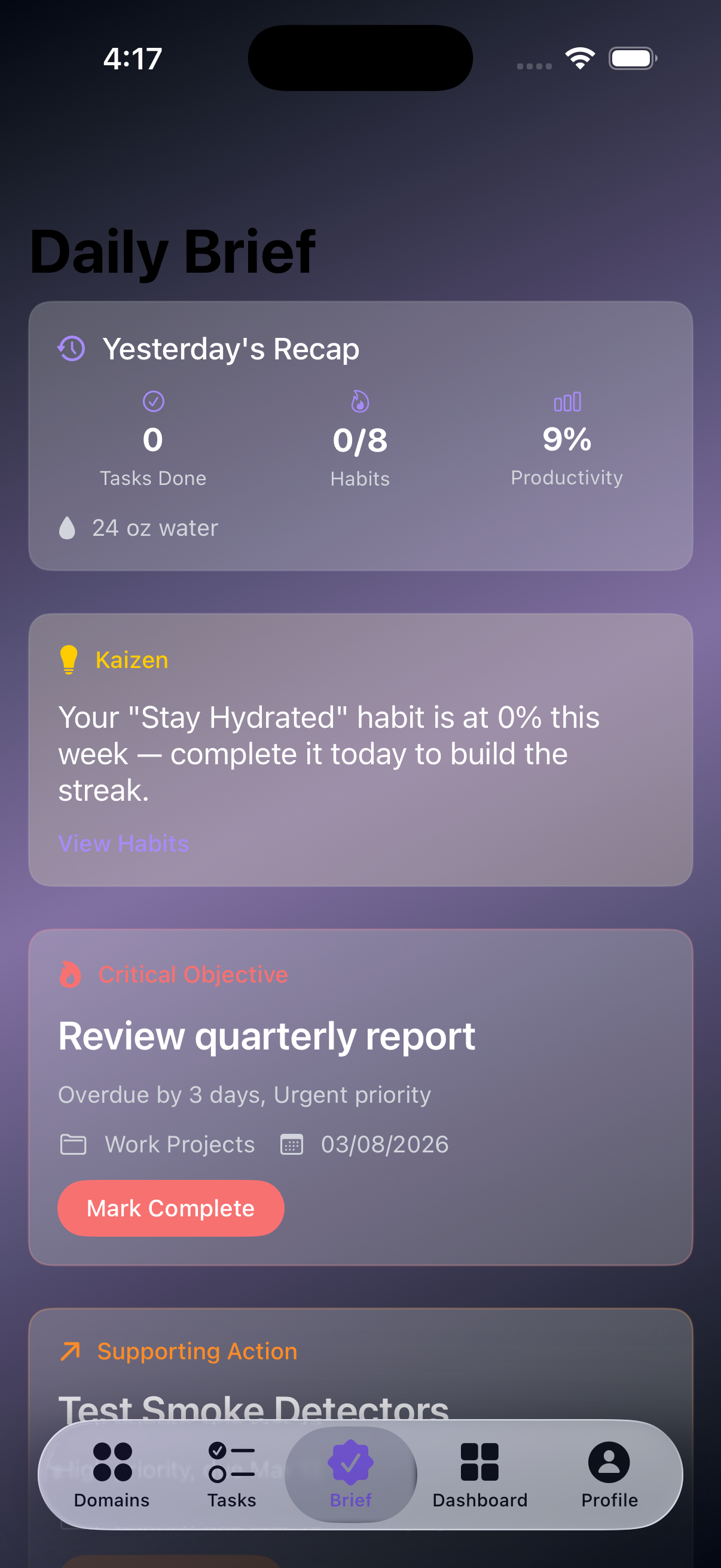 HALO Daily Brief on iPhone