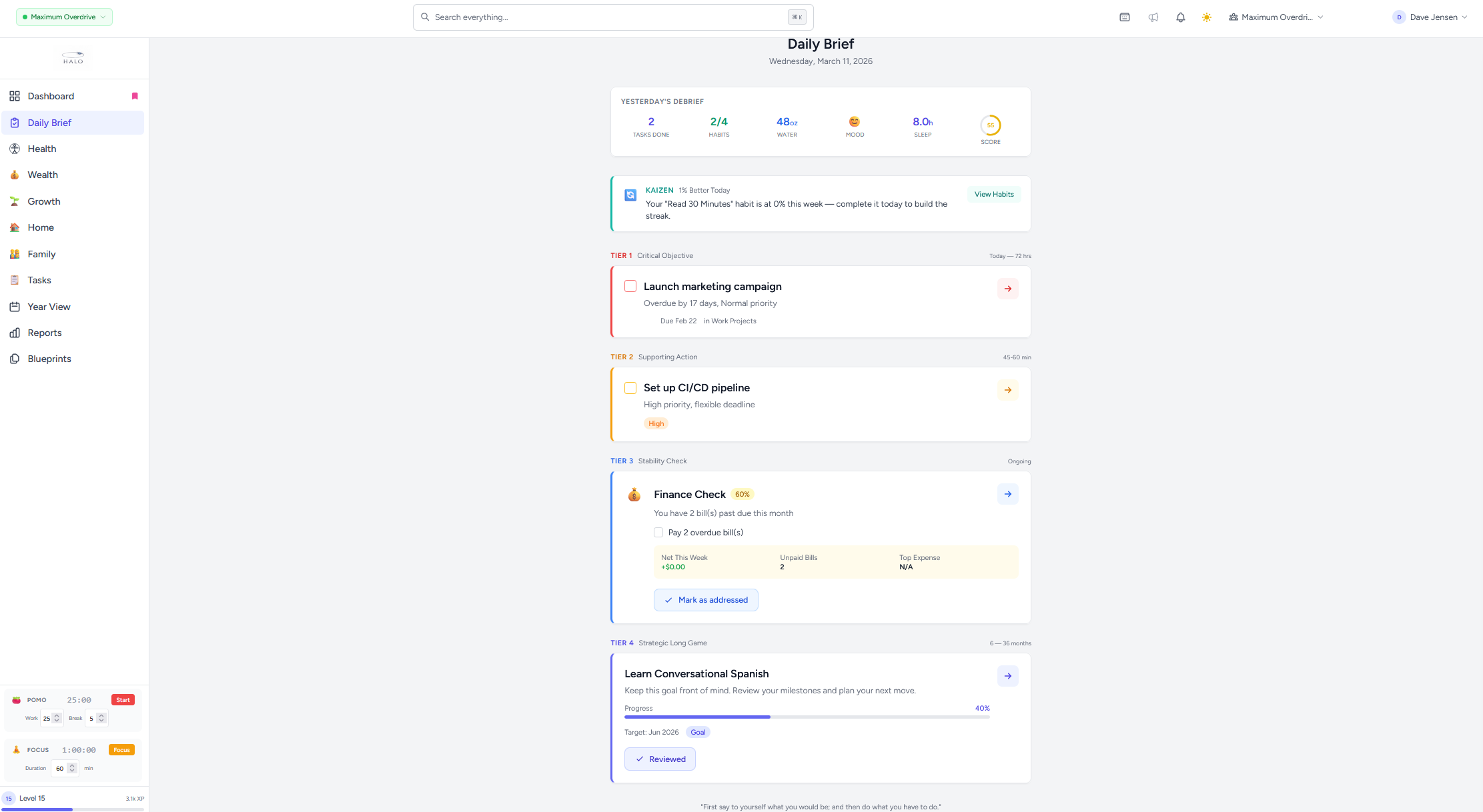 HALO Daily Intelligence Brief